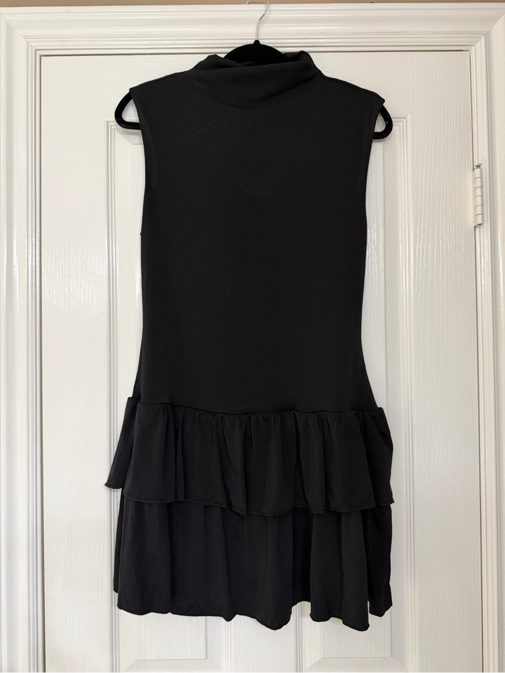 wild fable Black Sleeveless Tiered Ruffle Dress